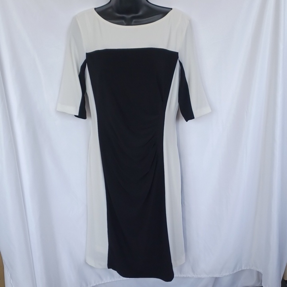 GABBY SKYE Colorblock Sweater Dress, slimming, rushing, lined, stretchy